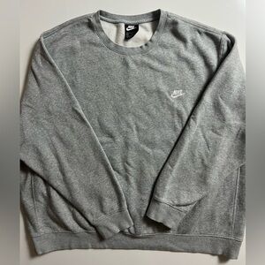 Nike Club Fleece Crewneck Sweatshirt, Gray, Size 3XL